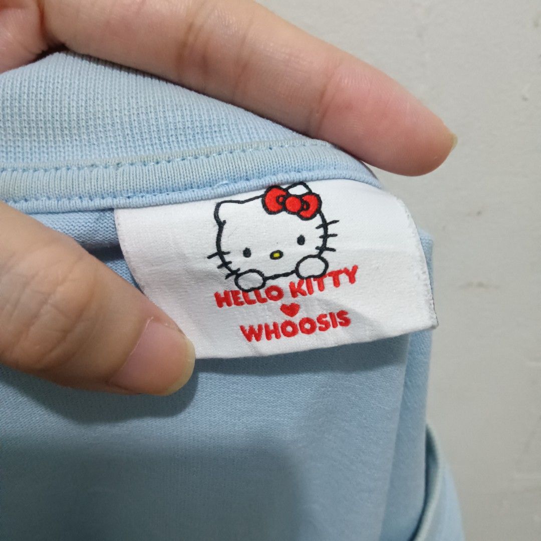 WHOOSIS HELLO KITTY Collab Shirt (Category: Tshirts & Polo Shirts ) located in Caloocan City. Submitted by jaychingsss (Listing ID 1470452472, Image 3). Description: Whoosis x Hello Kitty Collab Shirt - 250 24x32 Color Rate: 9/10 Heavy Cotton Complete Tags NEED WASH.