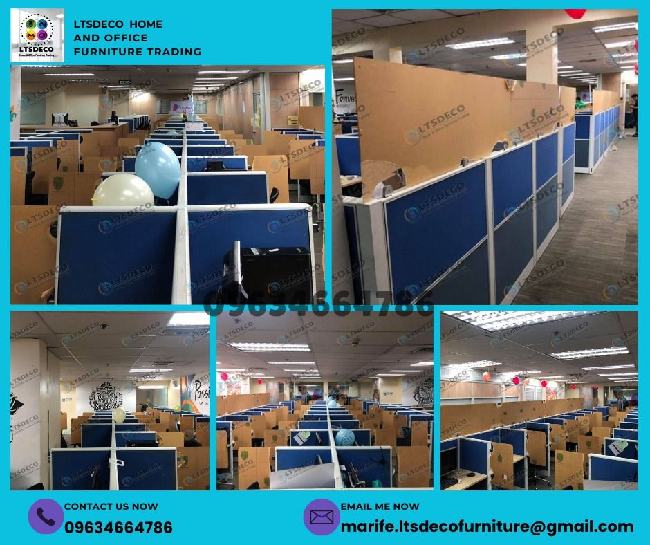 workstation table full fabric modular office partitions (Category: Office Furniture & Fixtures) located in Caloocan City. Submitted by cheska.ltsdeco (Listing ID 1470423489, Image 1). Description: 👉Are you looking for WORKSTATION, MODULAR CUBICLES OFFICE PARTITION, and OFFICE FURNITURE SUPPLIER? LTSDECO Furniture, is direct supplier, manufacturer, and trusted provider of high quality, affordable and durable modular office divider partition, home