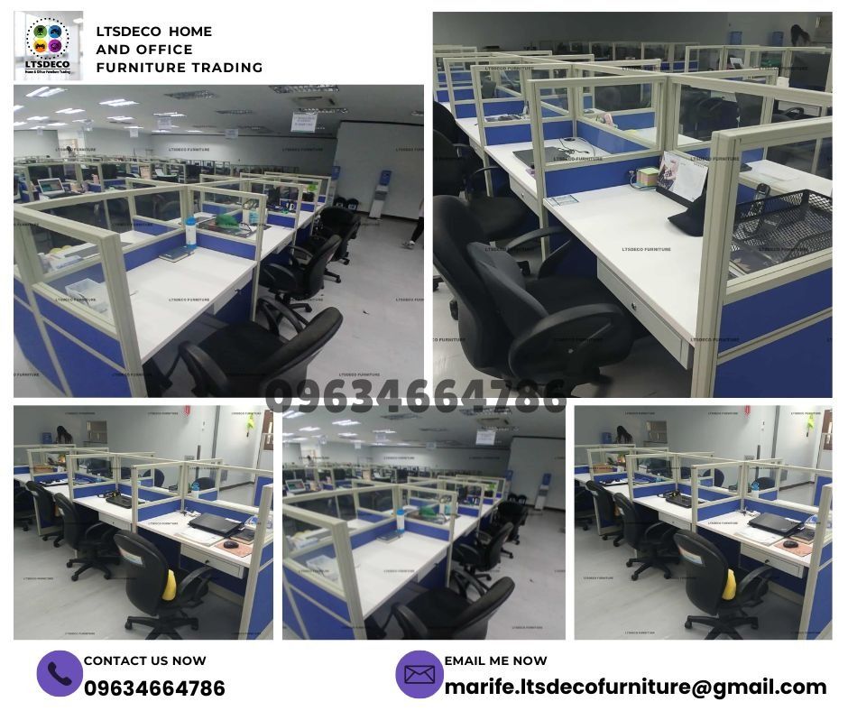 workstation tables cubicles office partition furnitures (Category: Office Furniture & Fixtures) located in Caloocan City. Submitted by cheska.ltsdeco (Listing ID 1470388807, Image 3). Description: 👉Are you looking for WORKSTATION, MODULAR CUBICLES OFFICE PARTITION, and OFFICE FURNITURE SUPPLIER? LTSDECO Furniture, is direct supplier, manufacturer, and trusted provider of high quality, affordable and durable modular office divider partition, home
