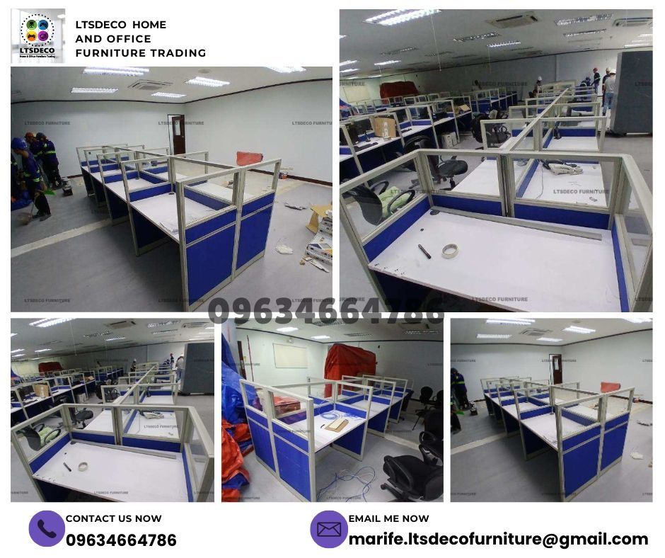 workstation tables customized office partition furnitures (Category: Office Furniture & Fixtures) located in Caloocan City. Submitted by cheska.ltsdeco (Listing ID 1470373520, Image 1). Description: 👉Are you looking for WORKSTATION, MODULAR CUBICLES OFFICE PARTITION, and OFFICE FURNITURE SUPPLIER? LTSDECO Furniture, is direct supplier, manufacturer, and trusted provider of high quality, affordable and durable modular office divider partition, ho