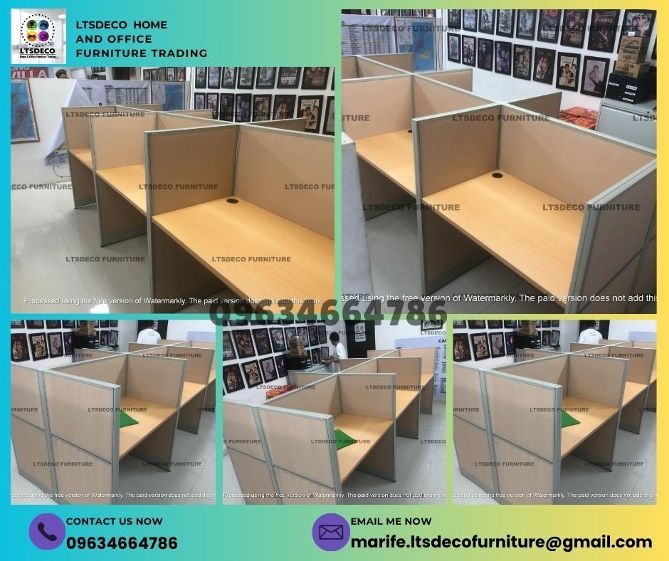 workstation tables customized office partition furnitures (Category: Office Furniture & Fixtures) located in Caloocan City. Submitted by cheska.ltsdeco (Listing ID 1470390060, Image 1). Description: 👉Are you looking for WORKSTATION, MODULAR CUBICLES OFFICE PARTITION, and OFFICE FURNITURE SUPPLIER? LTSDECO Furniture, is direct supplier, manufacturer, and trusted provider of high quality, affordable and durable modular office divider partition, ho