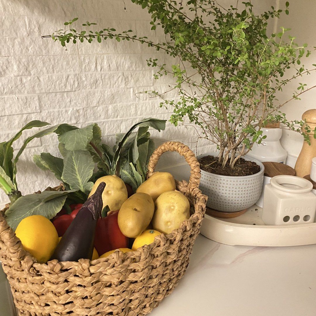 Woven Basket with Artificial Vegetables and Plant (Category: Artificial Plants & Flowers) located in Manila. Submitted by pinklilo (Listing ID 1470463434, Image 2). Description: .