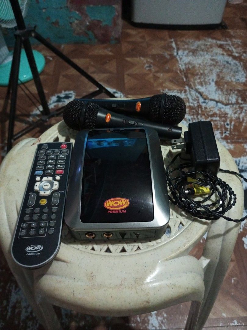 WOW Premium Videoke Defective unit (Category: Entertainment Systems & Smart Home Devices) located in Quezon City. Submitted by skeptron22 (Listing ID 1470403874, Image 1). Description: For Sale WOW Videoke Premium Defective may mga natangal na mga capacitor sa board mismo ng unit kayo nalang magpagawa or kung may kailangan kayong accesories nya like remote or power adaptor or pyesahan nyo nalang sya.. With Videoke unit 2 wow microphone no cable w