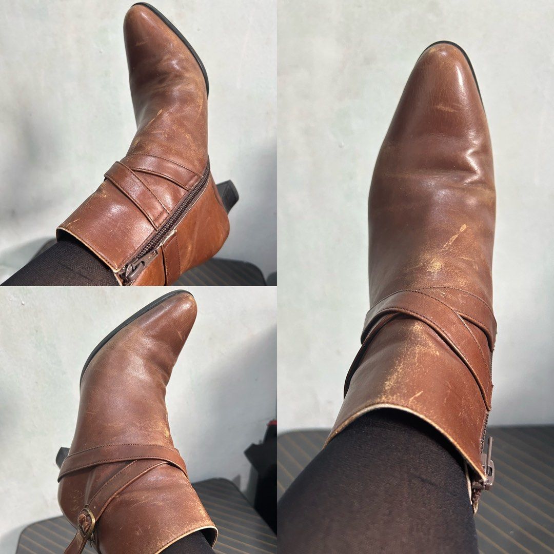 Wrap-around Strap n Buckle Detail Ankle Boots (Category: Boots) located in Quezon City. Submitted by jjsurplus_23 (Listing ID 1470366926, Image 2). Description: 22.5cm insole Made in Japan.