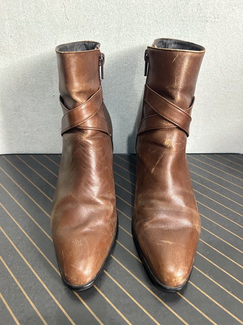 Wrap-around Strap n Buckle Detail Ankle Boots (Category: Boots) located in Quezon City. Submitted by jjsurplus_23 (Listing ID 1470366926, Image 3). Description: 22.5cm insole Made in Japan.