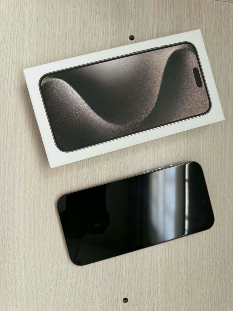 WTS: iPhone 15 Pro Max 256GB Natural Titanium (Complete Box) (Category: iPhone 15 Series) located in Calamba. Submitted by seane.flores1988 (Listing ID 1470477189, Image 1). Description: WTS: iPhone 15 Pro Max 256GB Natural Titanium (Complete Box) Quick Specs & Condition: - 256GB Storage / Natural Titanium - 100% Smooth: NO dents, NO scratches, NO issues - 83% Battery Health (Original battery, never opened/repaired) - All features working (Face I