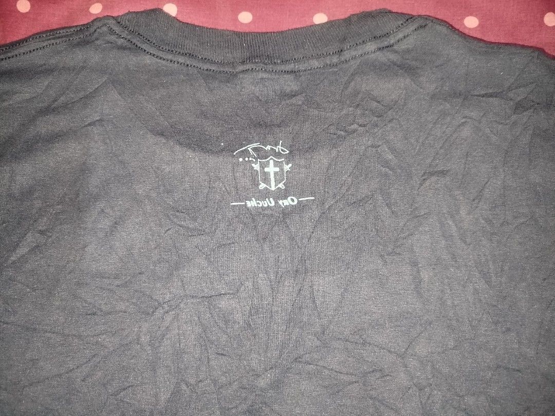 Y2k Religious Shirt (Category: Tshirts & Polo Shirts ) located in San Juan City. Submitted by reddvelasquez4298 (Listing ID 1470458462, Image 3). Description: Y2k Religious Shirt Size XL 23 Width 28.5 Length Good Condition Issue Minimal Hairline Crackprints, Check photos. 650 pesos PM.