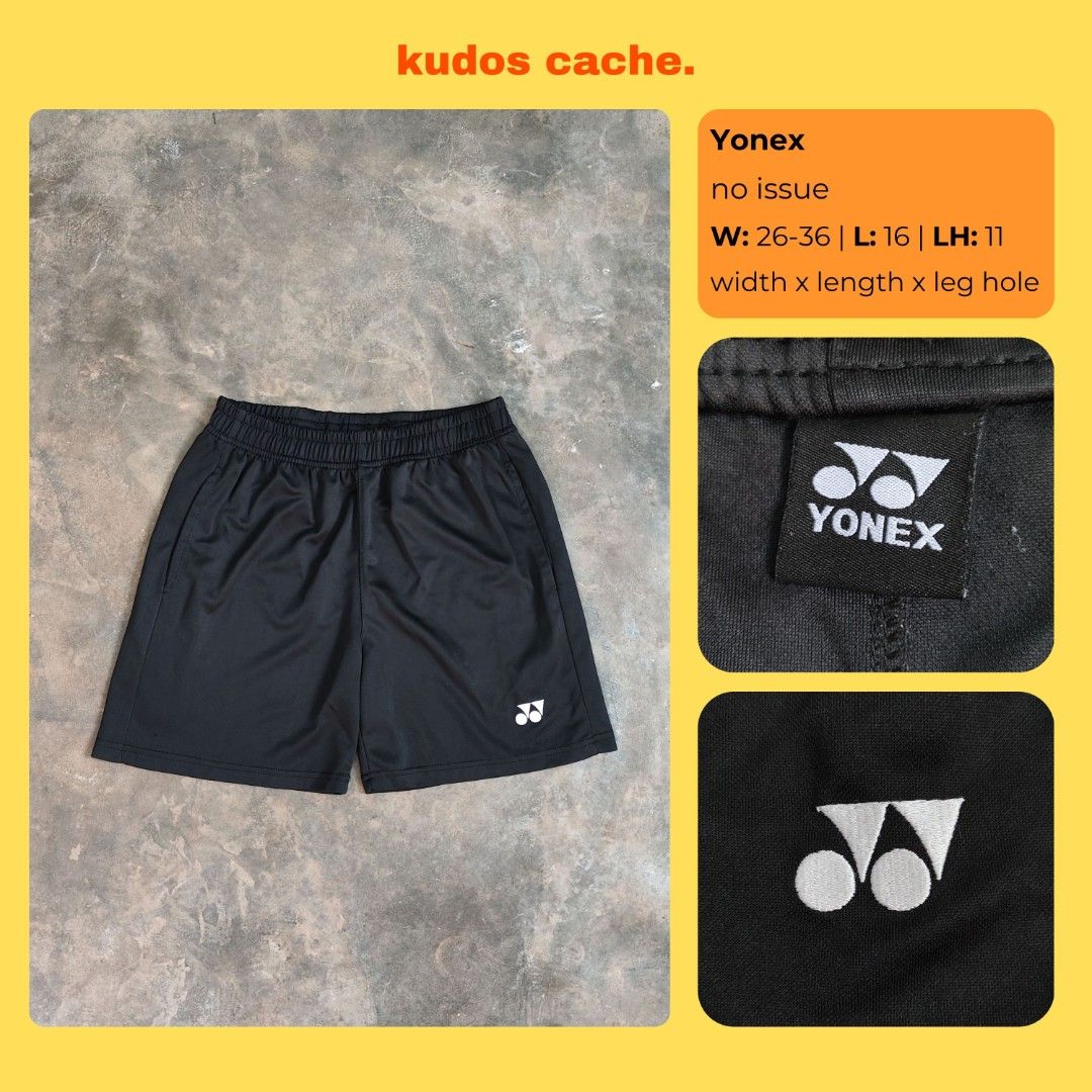 Yonex Sports Shorts (Category: Shorts) located in Rosales. Submitted by kudoscache (Listing ID 1470440625, Image 1). Description: - Brand: Yonex - Waist: 26-36 | Length: 16 - Color: Black - slightly nego payment: maribank / gotyme courier: J&T.