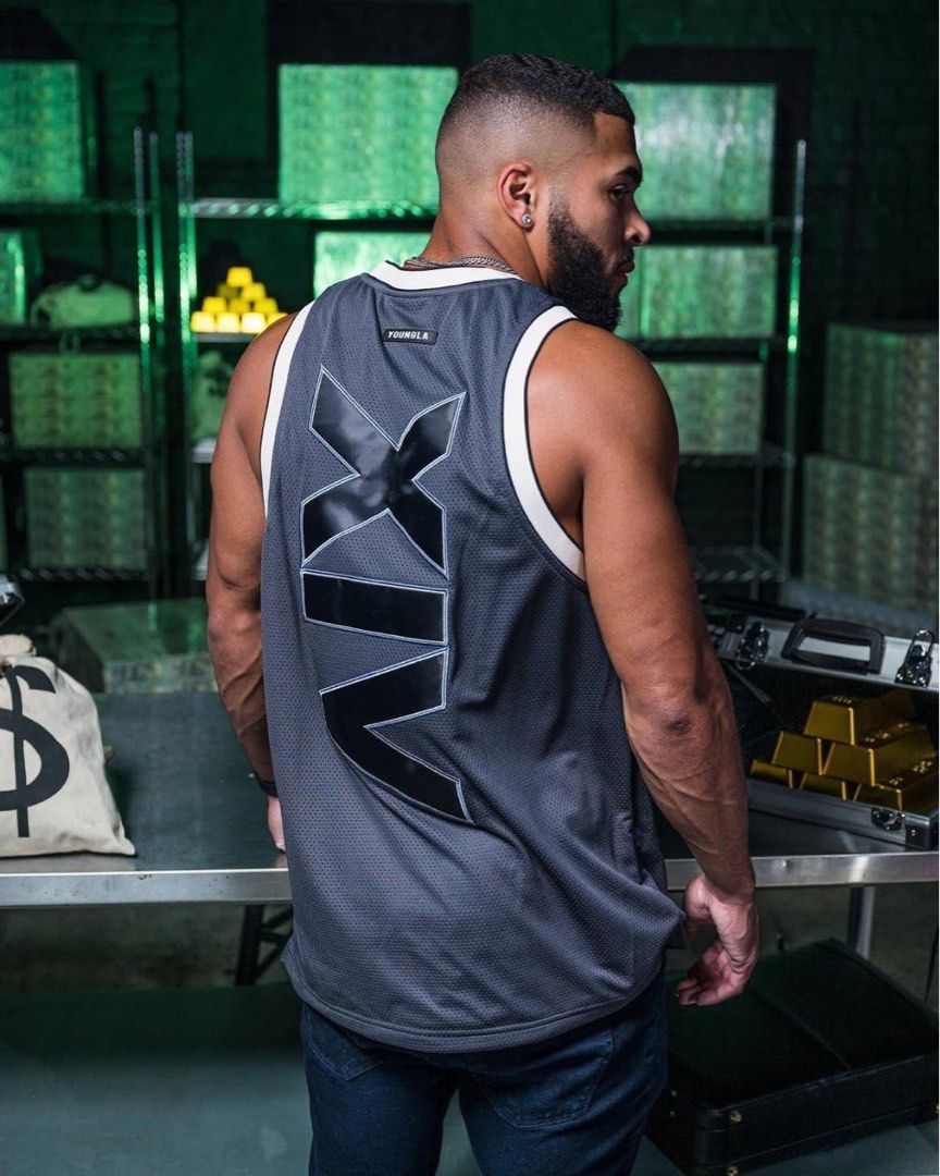 YOUNGLA MVP Mesh Tank (Category: Activewear) located in Bayombong. Submitted by rethreadsactivewear (Listing ID 1470496809, Image 3). Description: ON-HAND! READY TO SHIP! 🔥 YOUNGLA MVP Mesh Jersey Black Medium Excellenct condi 1399 only! Design FeaturesFabric: Fully breathable, lightweight mesh construction built for bodybuilding, basketball, and active training. Front Details: Features a stylized script logo across the center chest with black-a