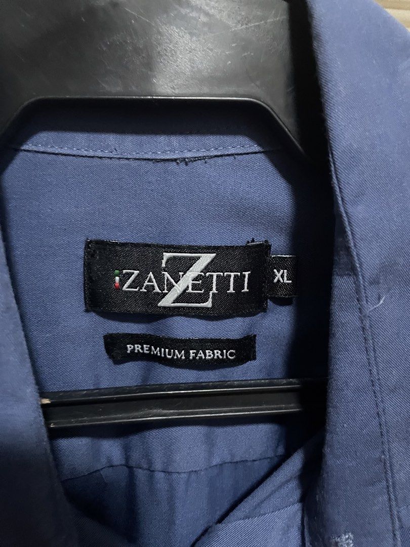 Zanetti blue long sleeved polo (Category: Formal Shirts) located in Makati City. Submitted by crisbeooo (Listing ID 1470377963, Image 3). Description: Size XL, slim fit Used for a few times, no issues.