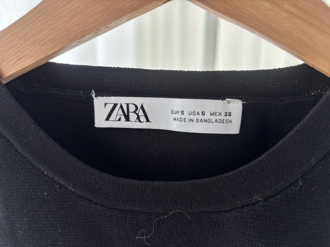 ZARA basic black ribbed tank top (Category: Sleeveless) located in Manila. Submitted by gothclaudia (Listing ID 1470422314, Image 2). Description: - size S - classic round neckline, sleeveless - ribbed fabric design - fits super nicely on torso!.