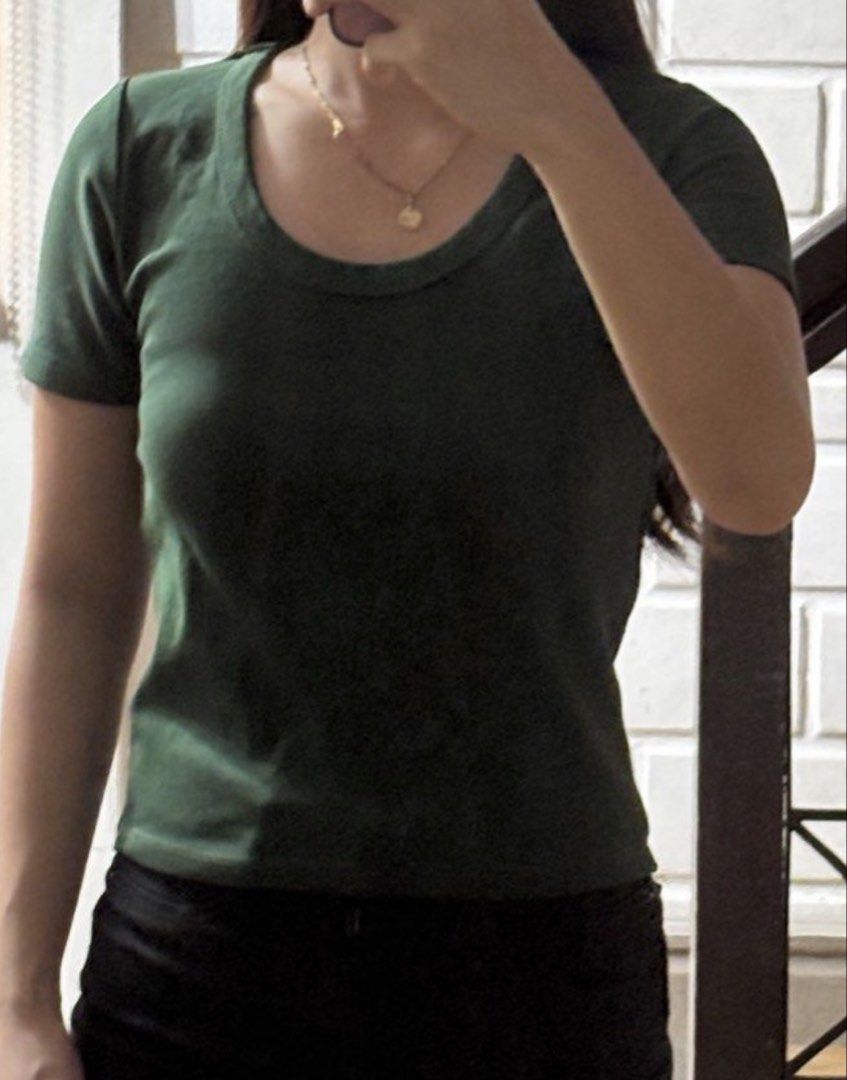 Zara Green Basic Cotton Shirt (Category: Shirts) located in Binan City. Submitted by mypreloved_haul (Listing ID 1470379104, Image 1). Description: Fits xs to small, last price posted!.