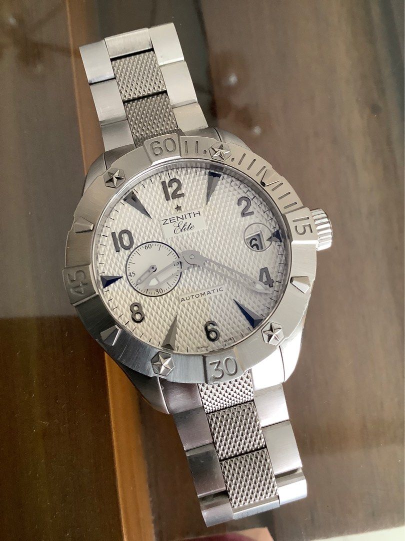 ZENITH Defy Classic Elite Silver Dial 43mm (Category: Luxury Watches) located in Taytay. Submitted by eugeneyoung (Listing ID 1470405422, Image 1). Description: ✅ Ref.model# 03.0516.680/01.M516. ✅43mm. Case size. ✅ Automatic Calibre 680 SC Movement. ✅ Silver Guilloche Dial. ✅ 50 Hour Power Reserved. ✅ Silver Arabic Numerals and Stick Markers. ✅ Unidirectional Rotating Bezel. ✅ Sapphire crystal. ✅ Screw Down Crown. ✅ Complete set. 9/10 Condition. 