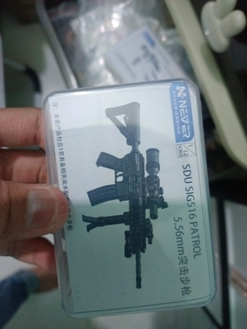 1/12 weapon (Category: Action & Battle Toys) located in Teluk Intan. Submitted by allee0701 (Listing ID 1470464310, Image 3). Description: weapon is scale 1/12 all is brand new unopened OTs-14 groza set rm40 NSG50 sniper rm35 SDU SIG 16 rm25 postage rm10 east rm20.