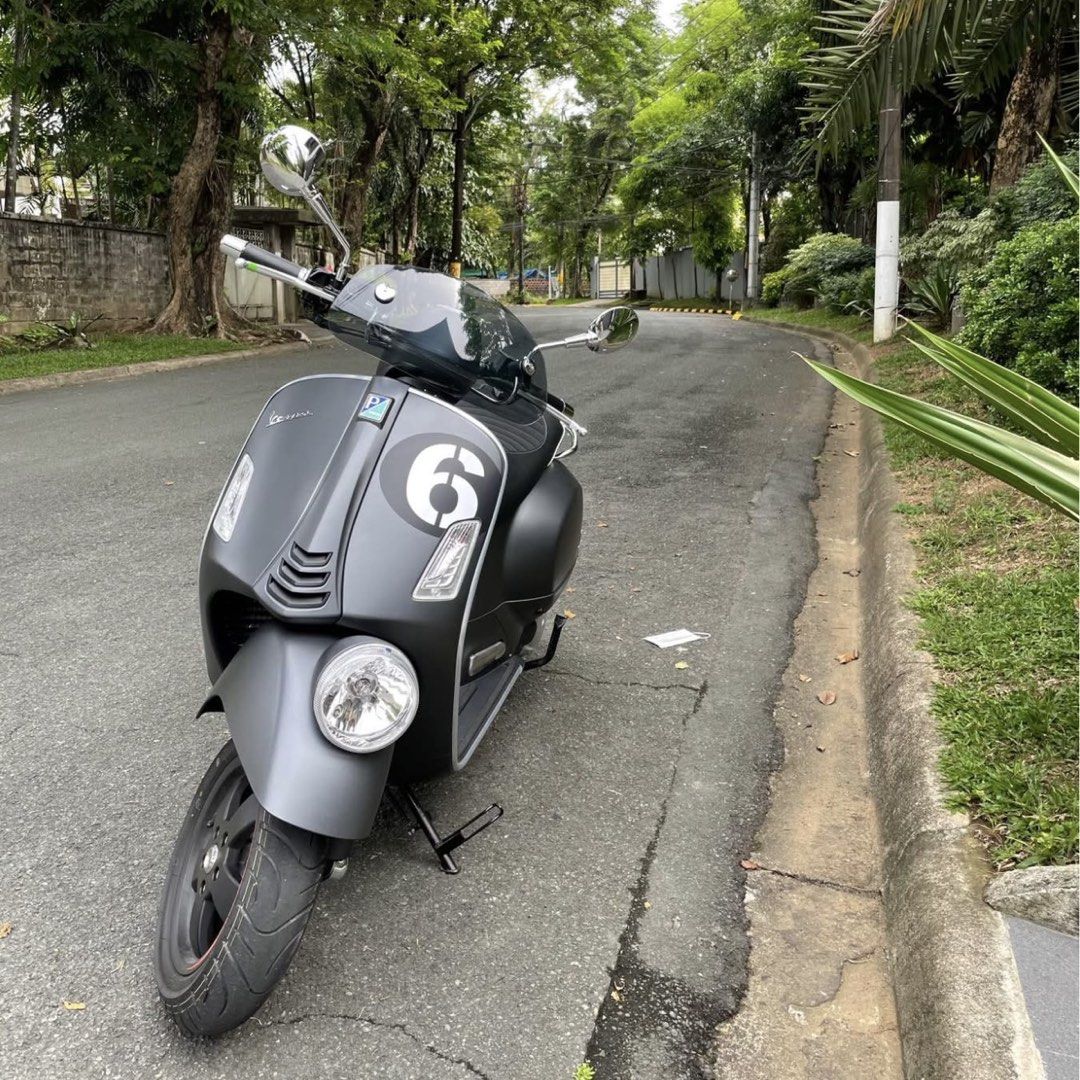 2021 Vespa Sei Giorni Loaded 340cc (Category: Motorbikes for Sale) located in Quezon City. Submitted by kathleenscloset (Listing ID 1470633905, Image 2). Description: Limited Edition Numbered 3000/5000 3,500km only Almost 300k upgrades LOADED Flat Piaggio Seat 18000 for 5’10 + height Original Stock Seat Pirelli Diablo Rosso Tires 10500 Zelioni Rear Suspension 30000+ Topbox & Backrest 20000+ Remus Sports Exhaust 70000 Brembo Brakes 10000+ Bgm Vari