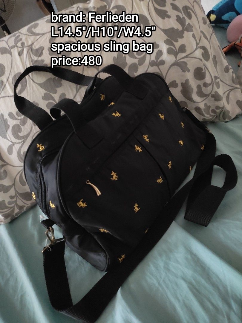 2way sling bag (Category: Cross-body Bags) located in Cainta. Submitted by allauthenticbymj (Listing ID 1470602555, Image 2). Description: brand: Ferlieden L14.5"/H10"/W4.5" spacious sling bag price:480 ***buyer shoulders sf LOCATION: CAINTA Courier choices and MOP Gogo express (cod option) LBC (pay sf first-- cop for the item's amount) J&t (gcash payment) Lalamove for same day delivery Gcash payment.