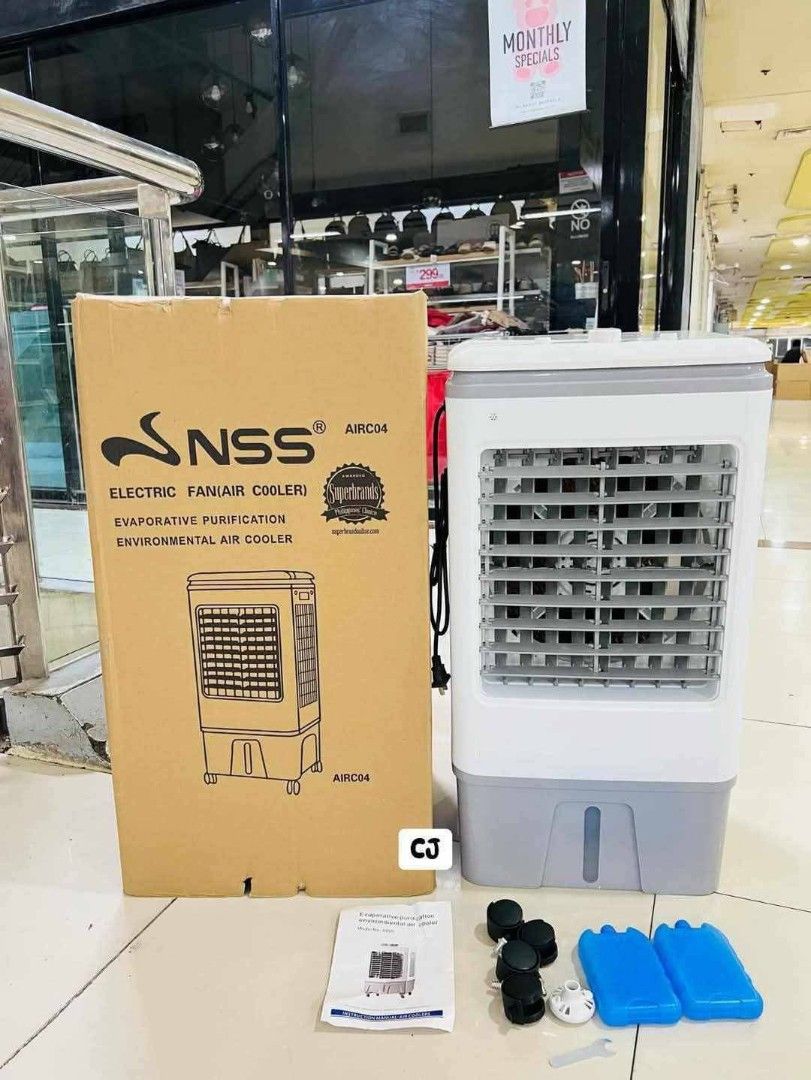 30L NSS AIR COOLER (Category: Air Conditioning and Heating) located in Manila. Submitted by bambooreye87652 (Listing ID 1470569266, Image 2). Description: NSS 30 LITERS PORTABLE AIR COOLER FAN✨ High Quality💯 ▪️30Liters water tank capacity ▪️Electric fan (air cooler) ▪️Evaporative purification ▪️Environmental air cooler Perfect sa Summer 🌞 Tipid sa Kuryente 🙂.