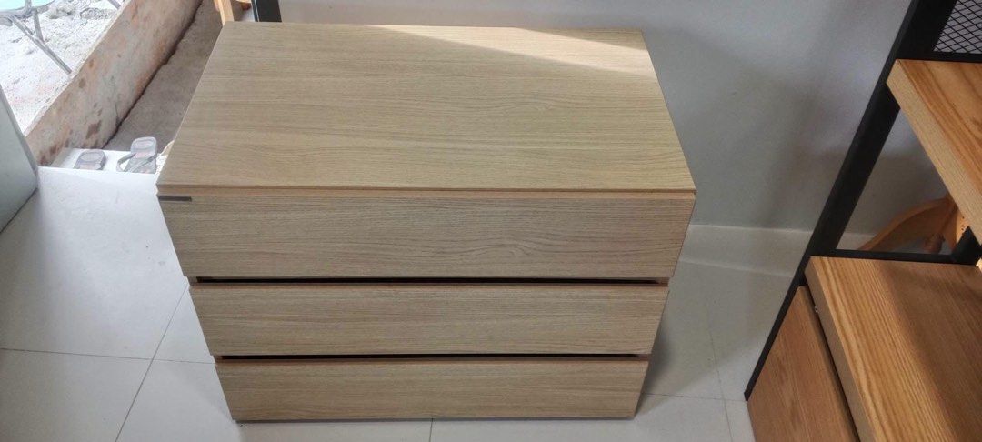 3 Drawer Bed Side Cabinet (Category: Shelves, Cabinets & Racks) located in Malabon City. Submitted by aven25 (Listing ID 1470634705, Image 2). Description: 3 Drawer Bed Side Cabinet Size: 80 x 50 x 61cm Height Good Condition No issue Ready to Use.