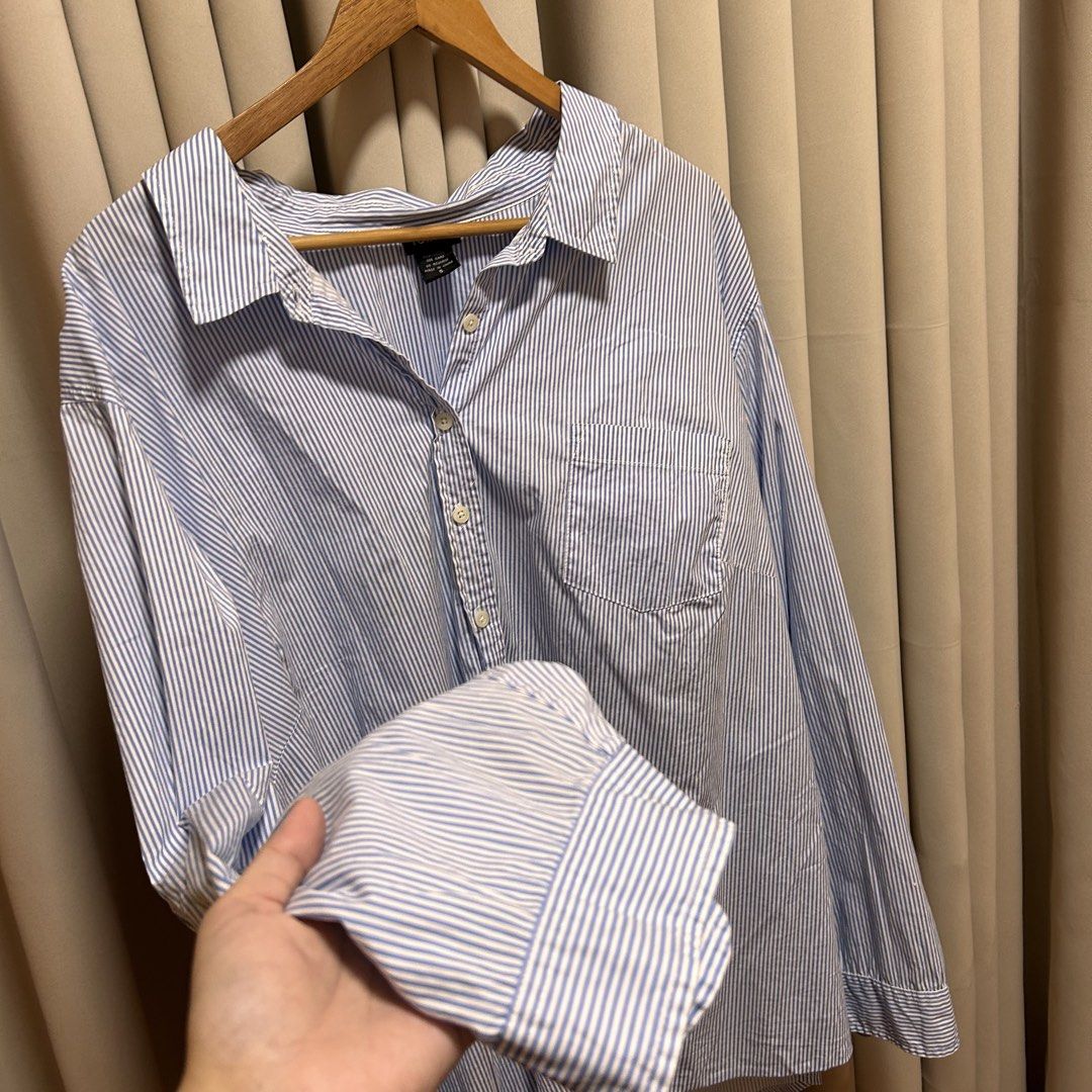 3XL Torrid Blue & White Stripes Oversized Longsleeves (Category: Longsleeves) located in Rizal. Submitted by from99abovecloset (Listing ID 1470608767, Image 3). Description: Size: 3XL Armhole (laid flat):15” Bust (around): 64” Length (laid flat): 33” Soft cotton | loose | like new .