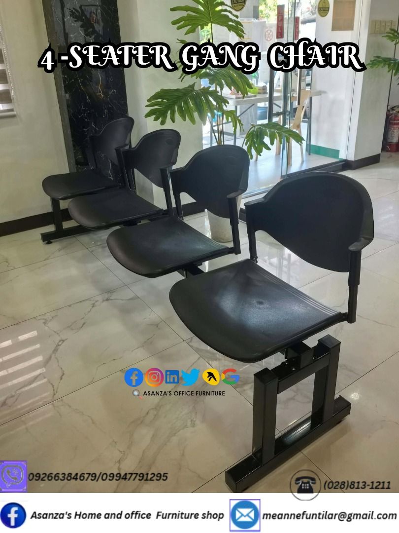 4-SEATER GANG CHAIR (Category: Other Home Furniture) located in Caloocan City. Submitted by meannefunt41572 (Listing ID 1470625379, Image 2). Description: NOTE: THIS IS FOR POSTING PURPOSES ONLY, KINDLY DIRECT MESSAGE ME IN THE NUMBER ATTACHED IN THE PHOTOS FOR PRICE AND FOR MORE DETAILS 🔥 2026 FACTORY SALE -BIG DISCOUNTS! 🔥 ✅ Perfect for home , offices , schools , and businesses 🌟🌟🌟🌟🌟 💼 Our Range of Products: 💥Armchairs 💥Desks and Tabl