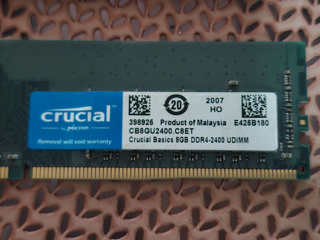 8gb ddr4 (Category: Computer Parts) located in Caloocan City. Submitted by jatrix (Listing ID 1470688491, Image 3). Description: In very good condition nakakabit pa yan now. Pwede test bago bilin. 8gb ddr4 Hyper x fury 2666mhz - 2k 8gb ddr4 Crucial 2400mhz - 1.7k 3.5k for both Pm lang po.
