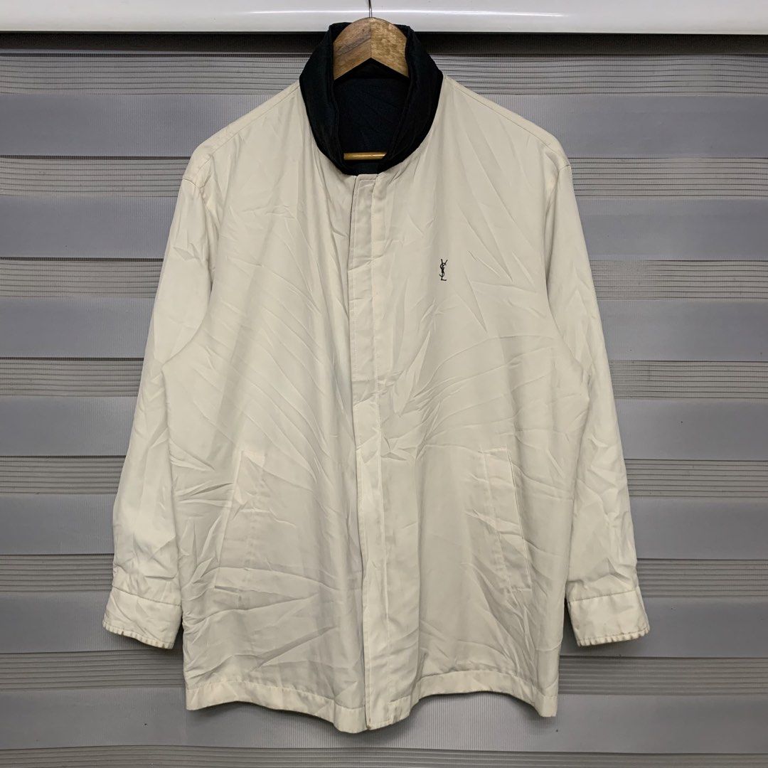 90's YSL REVERSIBLE JACKET WITH HOOD (Category: Coats, Jackets and Outerwear) located in Butuan. Submitted by 8600_recycled.hyp3 (Listing ID 1470692194, Image 2). Description: 90's YSL REVERSIBLE JACKET WITH HOOD 23W x 28L EXCELLENT NEEDS WASH ISSUE: loose stitch, replaced puller 4.5k or best offer.