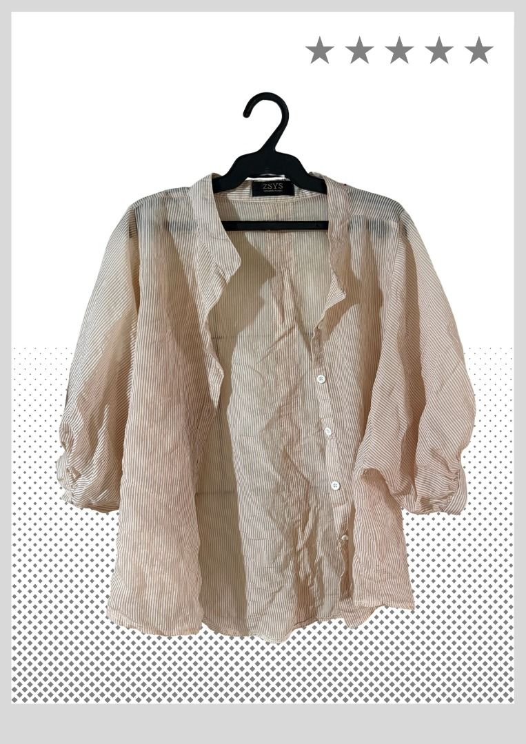 [ pre-loved ] see-through cover up (Category: Coats, Jackets and Outerwear) located in Marikina City. Submitted by gyleudon (Listing ID 1470580832, Image 1). Description: - size: s-m - well-used for reference : - 5'3 - 50kg.