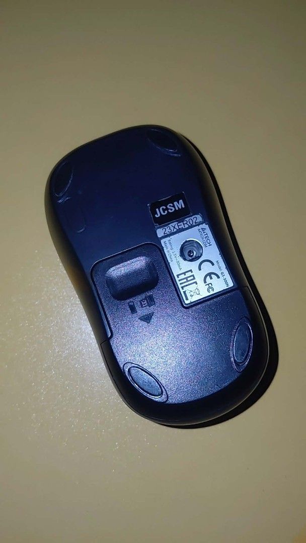 A4Tech G3-300N Wireless Mouse (Category: Mouse & Mousepads) located in Manila. Submitted by raestheticsells (Listing ID 1470701534, Image 2). Description: - Model: A4Tech G3-300N Optical Wireless Mouse - Color: Solid black with a sleek, glossy top surface - Design: Standard 3-button layout with a responsive scroll wheel - Condition: Clean appearance and 100% tested working - Power: COMES with free battery - without box ORIGINAL PRICE: P350 SELLIN
