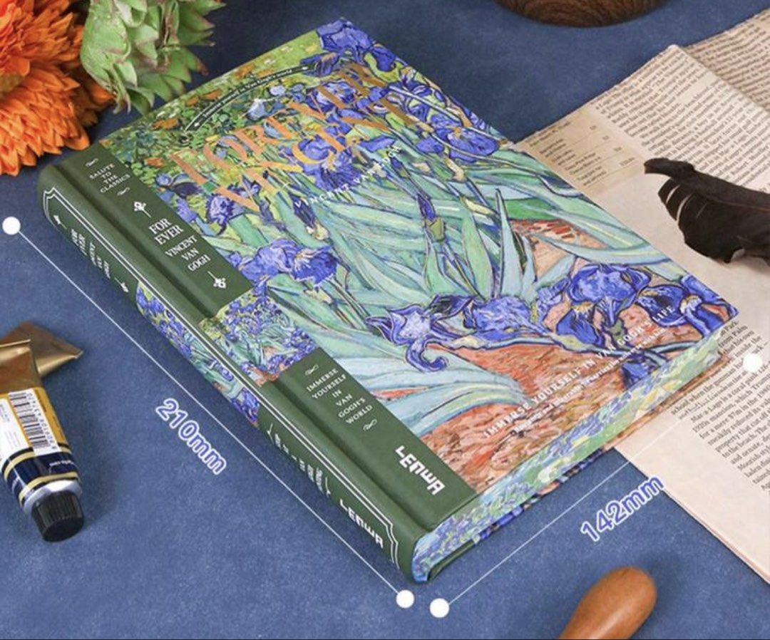 A5 Van Gogh blank journal (Category: Stationery & School Supplies) located in Quezon City. Submitted by theotherworld (Listing ID 1470615222, Image 1). Description: - Product: A5 Van Gogh Blank Journal - Size: A5 (210mm x 142mm / 8.27 x 5.59 inches) - Design: Features iconic Vincent Van Gogh masterpieces with elegant gold foil detailing - Special Feature: Beautiful printed page edges matching the cover art - Condition: Brand new - Ideal Use: Jour