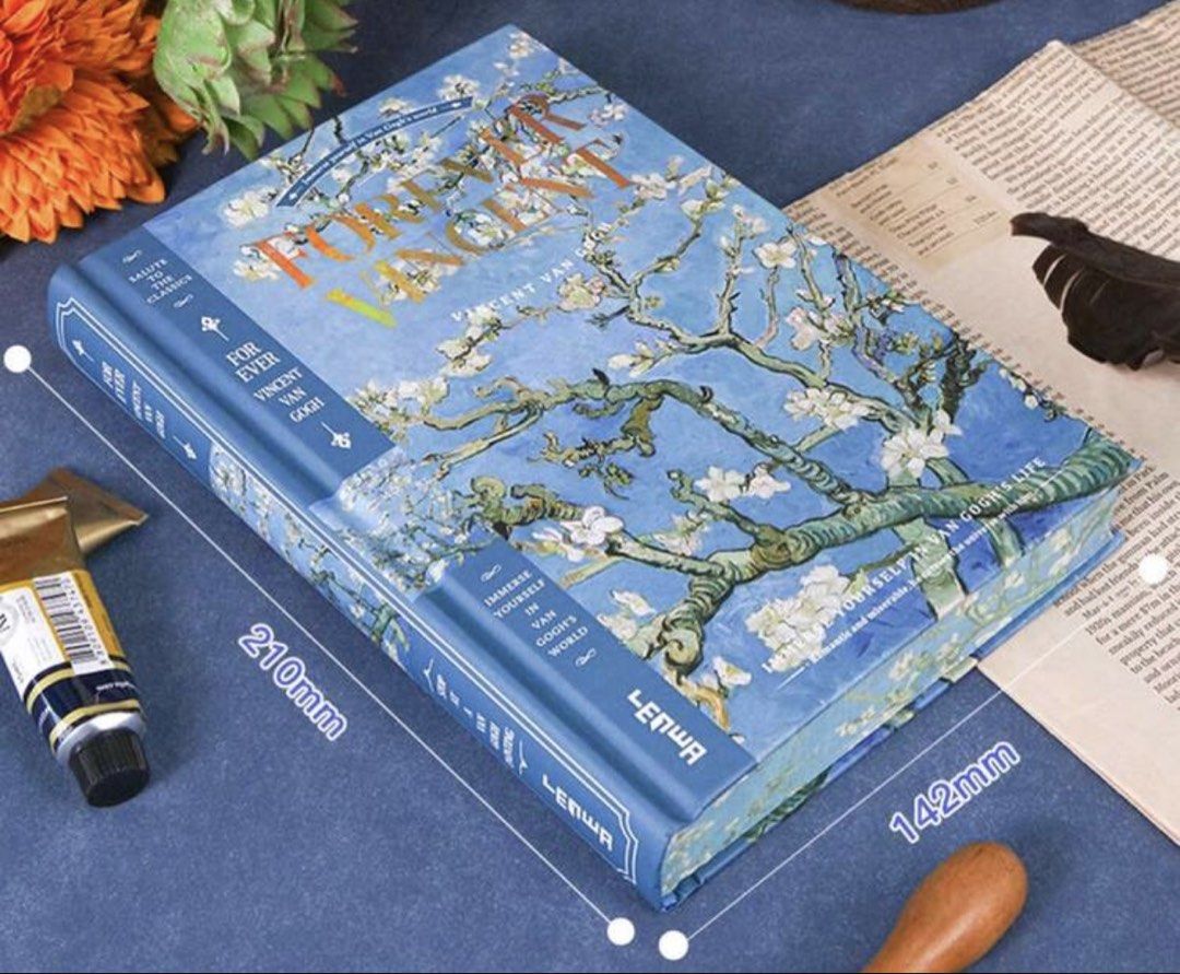 A5 Van Gogh blank journal (Category: Stationery & School Supplies) located in Quezon City. Submitted by theotherworld (Listing ID 1470615222, Image 3). Description: - Product: A5 Van Gogh Blank Journal - Size: A5 (210mm x 142mm / 8.27 x 5.59 inches) - Design: Features iconic Vincent Van Gogh masterpieces with elegant gold foil detailing - Special Feature: Beautiful printed page edges matching the cover art - Condition: Brand new - Ideal Use: Jour