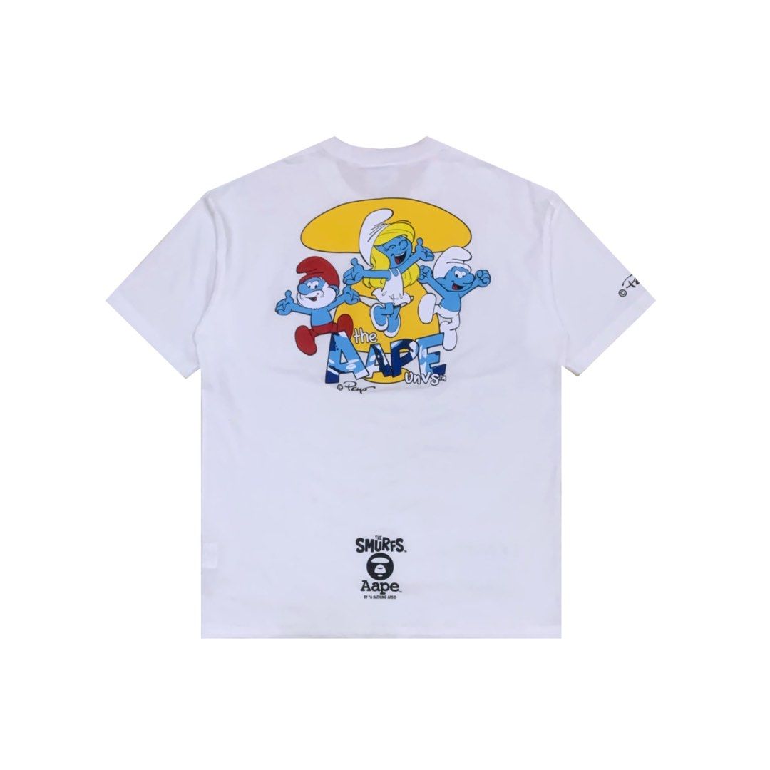 AAPE x SMURFS TEE (Category: Tshirts & Polo Shirts ) located in Manila. Submitted by scarlett_hope (Listing ID 1470609716, Image 1). Description: A•PE x SMURFS TEE (Hard to find) L: 28 W: 21 Color rate: 9.8/10 Condition: Excellent Price: 📩📩📩 📍Manila.