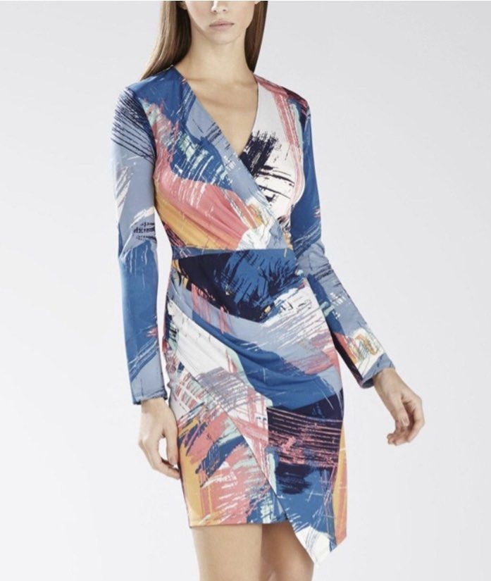 Abstract Print Long Sleeve Wrap Dress (Category: Dresses) located in San Pedro. Submitted by fromsissiescloset (Listing ID 1470559044, Image 1). Description: BĆBĞ M@x@zri@ Asymmetrical Faux Wrap Dress - Excellent condition / gently used / no flaw - Size Small - Slightly stretch - ₱350 shipping included - last priced posted No return / no exchange / no refund .