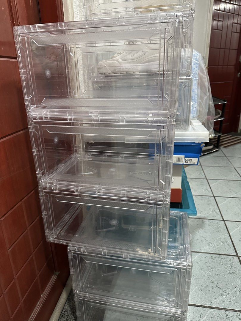 Acrylic Shoe Box (Front Drop) (Category: Storage Boxes & Baskets) located in Quezon City. Submitted by wesley_bryle (Listing ID 1470650603, Image 2). Description: Used but in very good condition Only have 7pcs Negotiable if take all.