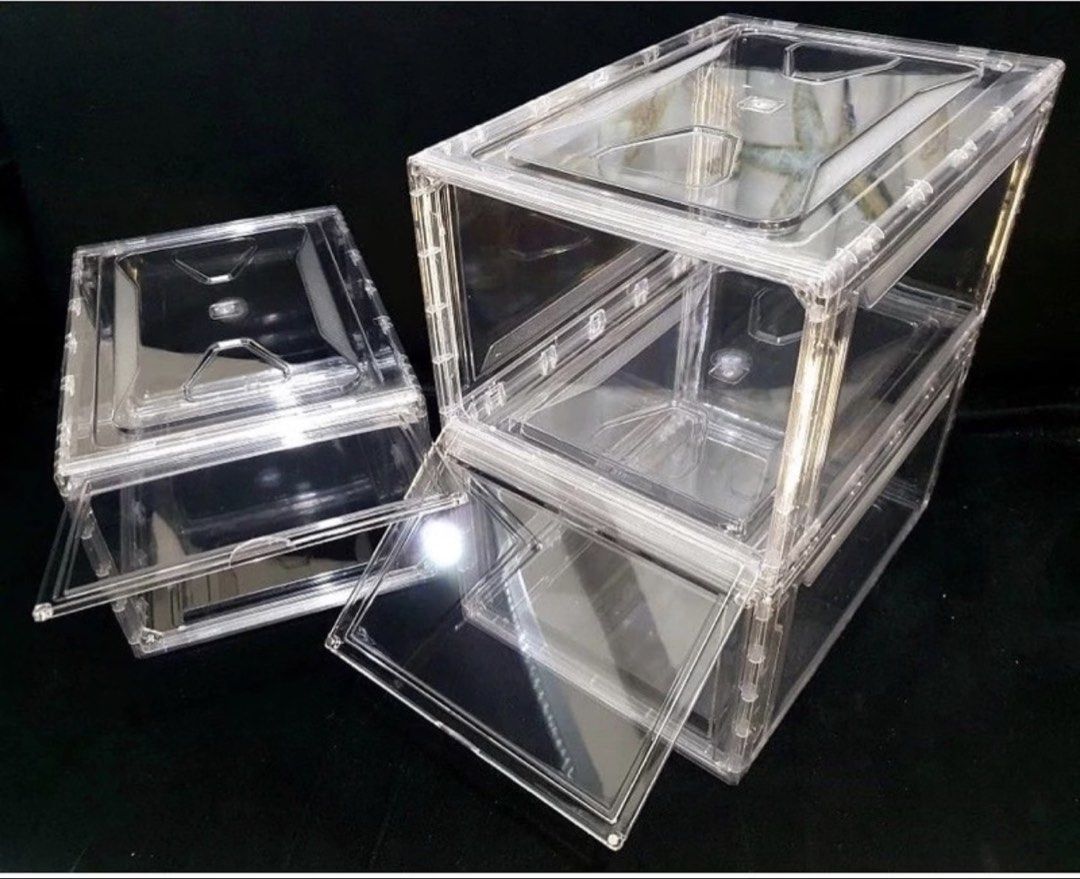 Acrylic Shoe Box (Front Drop) (Category: Storage Boxes & Baskets) located in Quezon City. Submitted by wesley_bryle (Listing ID 1470650603, Image 1). Description: Used but in very good condition Only have 7pcs Negotiable if take all.