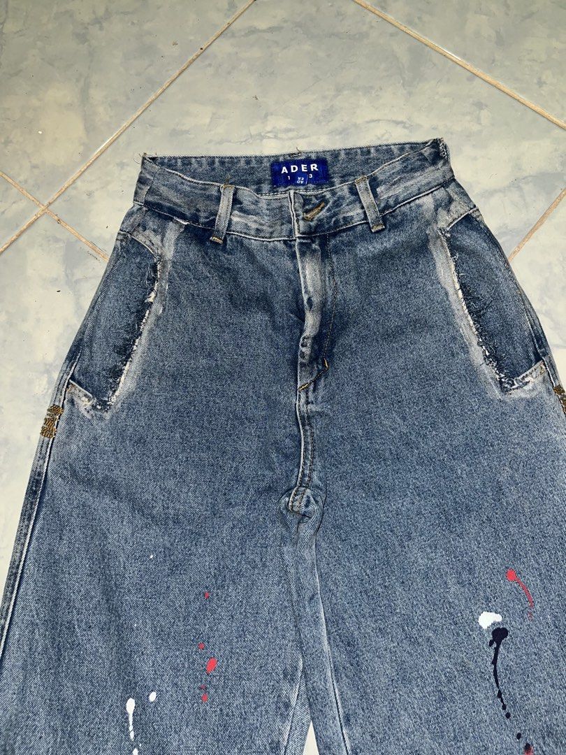 Ader Error paint-splatter (Category: Jeans) located in Luna. Submitted by wescart (Listing ID 1470707887, Image 2). Description: Waist: 24 Length: 40 CR: 10/10 Condition: 10/10 Issue: None like new.