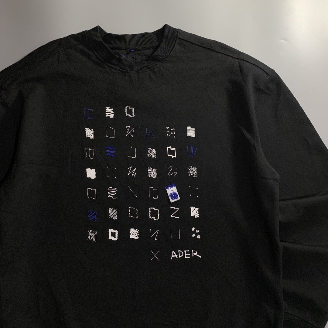 ADERERROR archive sweatshirt (Category: Luxury Apparel) located in Davao. Submitted by jandyfuert21303 (Listing ID 1470683484, Image 2). Description: Good as new condition Crewneck No issues 10/10 Embroidered logo design 22.5x29.