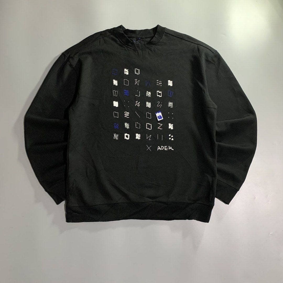 ADERERROR archive sweatshirt (Category: Luxury Apparel) located in Davao. Submitted by jandyfuert21303 (Listing ID 1470683484, Image 1). Description: Good as new condition Crewneck No issues 10/10 Embroidered logo design 22.5x29.