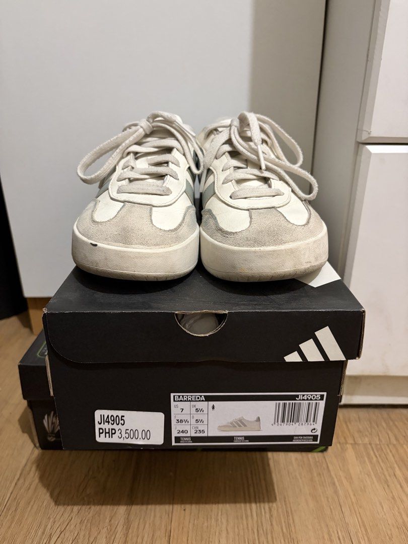 Adidas Barreda Sneakers (Category: Sneakers) located in Paranaque City. Submitted by kaaatelyn (Listing ID 1470710242, Image 2). Description: - womens size us 7 - well used, manage expectations - authentic adidas and still has box - open to nego.