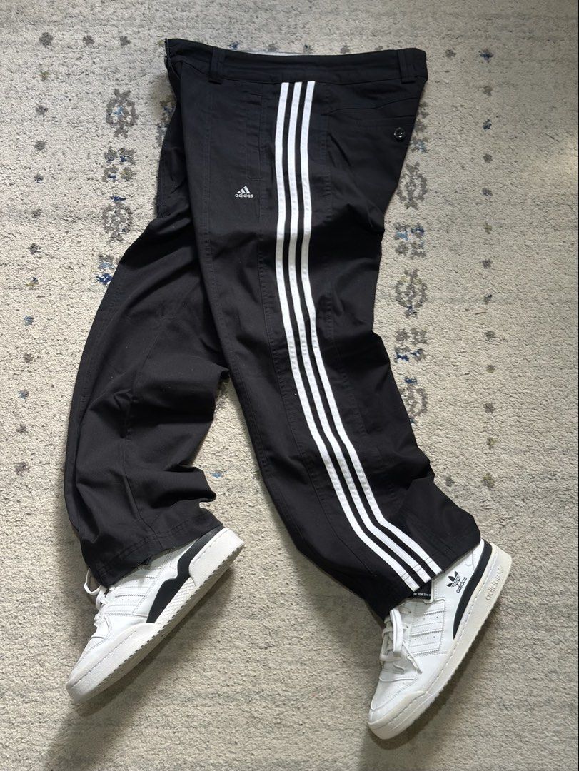 Adidas Climalite Black 3-Stripe Track Pants (Category: Joggers) located in Daet. Submitted by thrifthings2018 (Listing ID 1470567573, Image 2). Description: - Authentic Adidas performance track pants in classic black - Iconic white three-stripe detailing down both sides - Moisture-wicking Climalite fabric keeps you cool and dry - Dual-button waistband closure with contrast grey interior lining - Classic straight leg cut for a comfortable fit - Sm