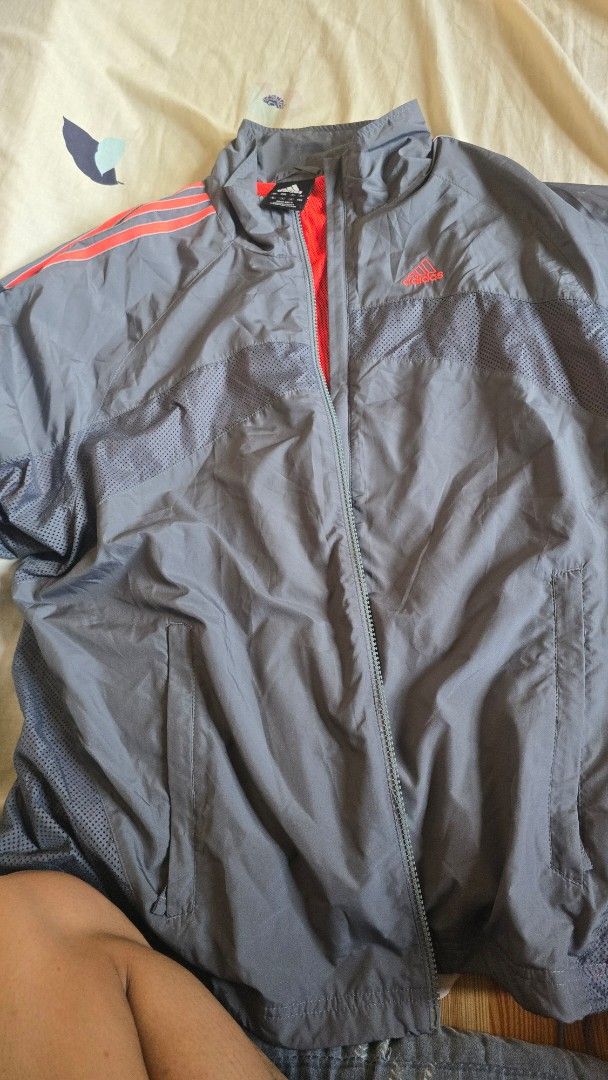 Adidas Sportswear Jacket Bundle Lot (Category: Coats, Jackets and Outerwear) located in Manila. Submitted by karlculus26 (Listing ID 1470617609, Image 1). Description: - 4-piece Adidas bundle for workouts and casual wear - Includes grey windbreaker, navy blue tee with white stripes, black hoodie, and navy track jacket - Iconic Adidas branding and signature stripe details on all items - Sizes and materials vary per piece - Great value lot to insta