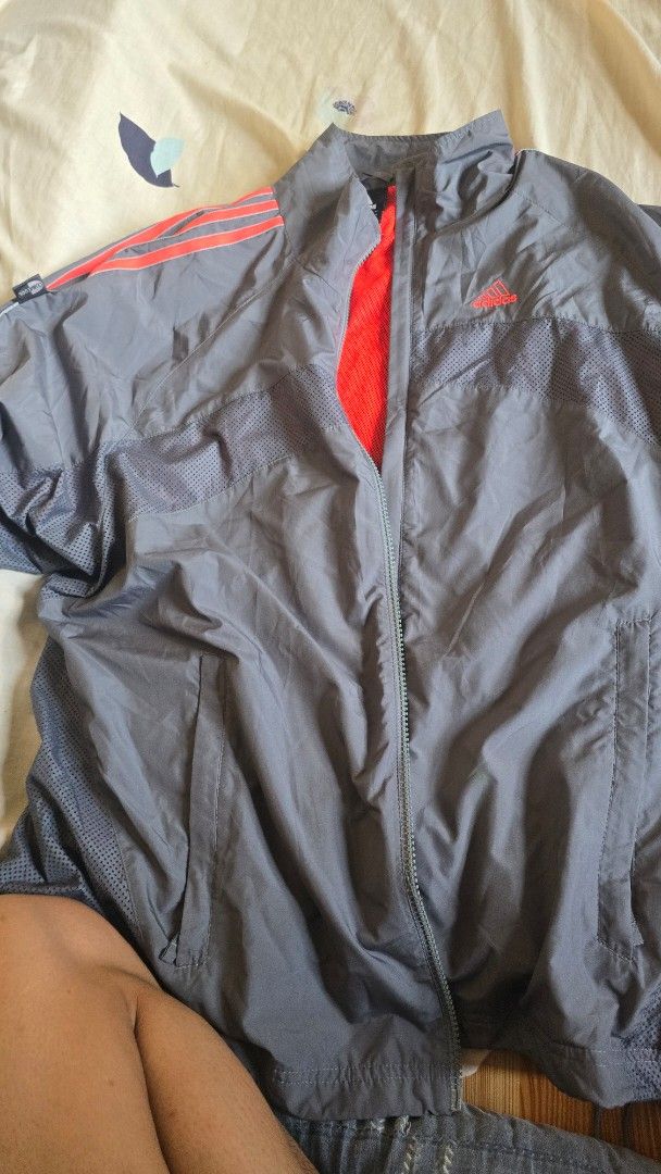 Adidas Sportswear Jacket Bundle Lot (Category: Coats, Jackets and Outerwear) located in Manila. Submitted by karlculus26 (Listing ID 1470617609, Image 2). Description: - 4-piece Adidas bundle for workouts and casual wear - Includes grey windbreaker, navy blue tee with white stripes, black hoodie, and navy track jacket - Iconic Adidas branding and signature stripe details on all items - Sizes and materials vary per piece - Great value lot to insta