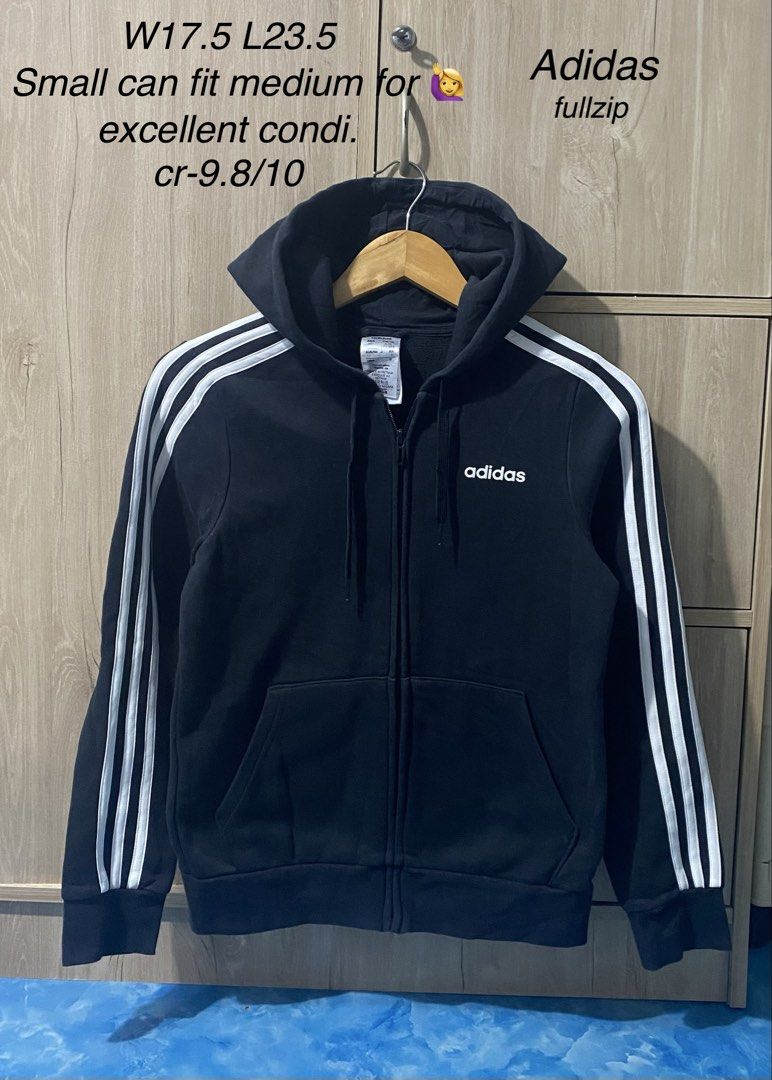 adidas three stripe fullzip jacket (Category: Coats, Jackets and Outerwear) located in Binan City. Submitted by rnj_affordable (Listing ID 1470728828, Image 1). Description: no issue.