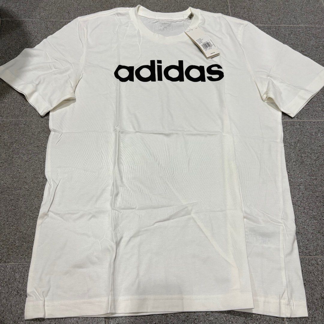 Adidas White Essentials Linear Logo Tee (Category: Tshirts & Polo Shirts ) located in San Fernando. Submitted by louluntian (Listing ID 1470659058, Image 2). Description: 𝐂𝐨𝐧𝐝𝐢𝐭𝐢𝐨𝐧: Needs washing | No issues 𝐋𝐨𝐜𝐚𝐭𝐢𝐨𝐧: Pampanga 𝐌𝐎𝐏: GCASH Only 𝐂𝐨𝐮𝐫𝐢𝐞𝐫: Lalamove | J&T Express (Shipping fee c/o buyer) .
