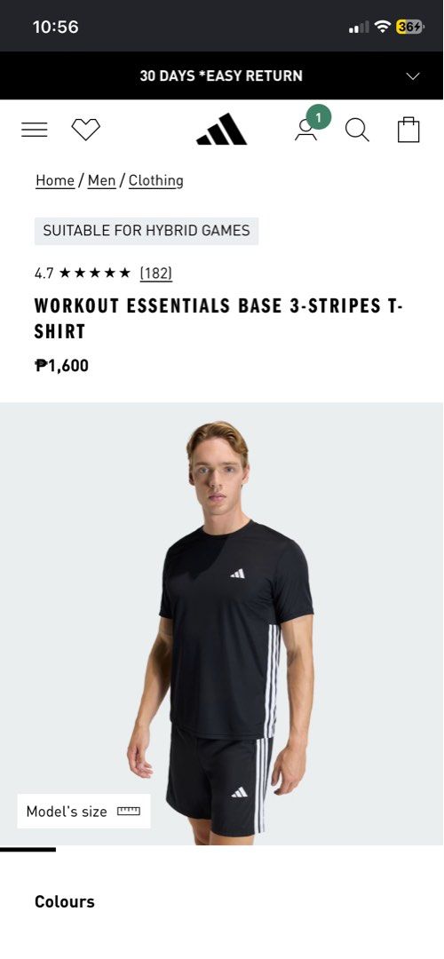 Adidas Workout Essentials Base 3 Stripes Shirt (Category: Tshirts & Polo Shirts ) located in Solano. Submitted by solothrifting (Listing ID 1470574761, Image 2). Description: Adidas Workout Essentials Base 3 Stripes Shirt Condition: 9/10 fade tags Size on tag: Fits S Measurements in photos.
