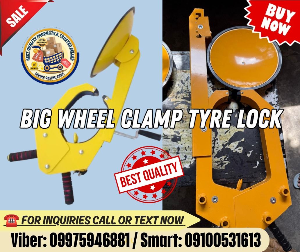 Adjustable Portable Vehicle Tire Wheel Clamp Locks (Category: Everything Else Others) located in Paranaque City. Submitted by dhanshawn1 (Listing ID 1470574183, Image 1). Description: 🌏 We Can Deliver Nationwide 👉 AP Cargo, LBC & Lalamove (🛳️Sea /✈️Air Freight) Price: 4,224 📌 Anti-theft Big Wheel Clamp Tire Lock ✅💯 Guaranteed Seller ✅ High Quality Products ✅💯 Legit Distributor ✅ Complete Documents/Permits ✅ Free Shipping and Handling ✅ Bran