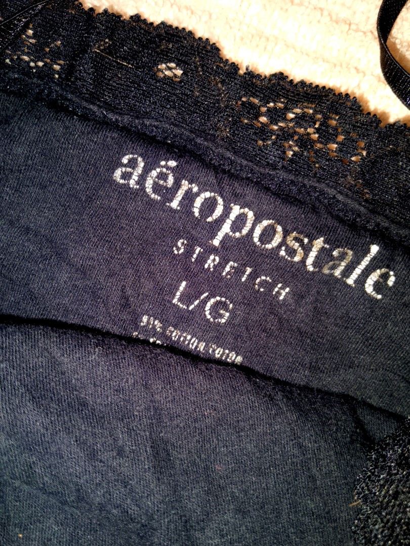 Aeropostale Black Lace Cami Top (Category: Sleeveless) located in Bacolod City. Submitted by czenaiah (Listing ID 1470680301, Image 2). Description: — large on tag but best fits from small to medium — no flaws — location (negros occidental) — negotiable (just send a dm).