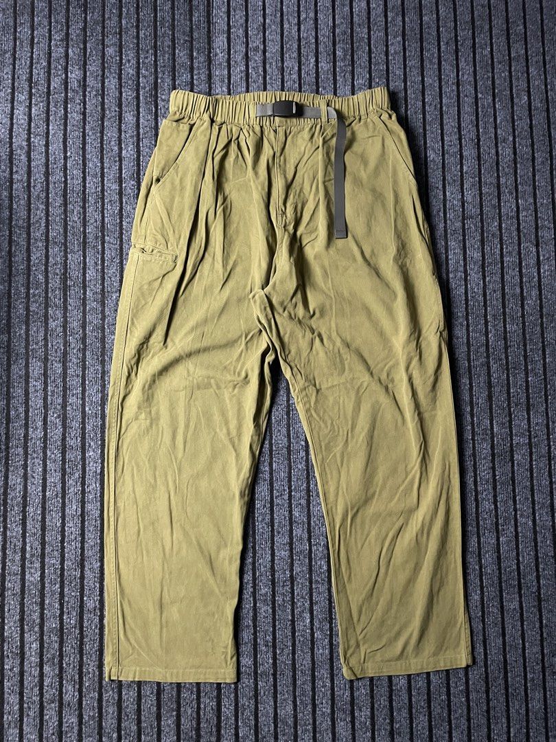 AFFD x Broshood - Utility Tuck Trousers (Category: Activewear) located in Puerto Princesa. Submitted by palawan.swagdealer (Listing ID 1470701801, Image 2). Description: Condition: Very good - Excellent Issue: None Measurements/Dimention: -Waist: 30-38 -Length: 41.5 -Thigh: 15 -Leg Openning/Hem: 8.5 .
