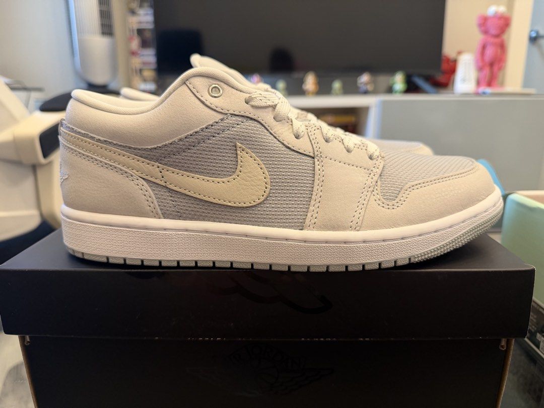 Air Jordan 1 Low SE (Category: Sneakers) located in Manila. Submitted by sellwithbelly (Listing ID 1470611591, Image 2). Description: - Model: Nike Air Jordan 1 Low - Colorway: Grey Fog - Materials: Premium mesh and suede panels across the upper - Details: Matching laces and classic embroidered wings logo on the heel - Packaging: Includes original black box - Condition: Brand new / pristine condition (ready to ship or meet-up) Colour Shown: Off-W
