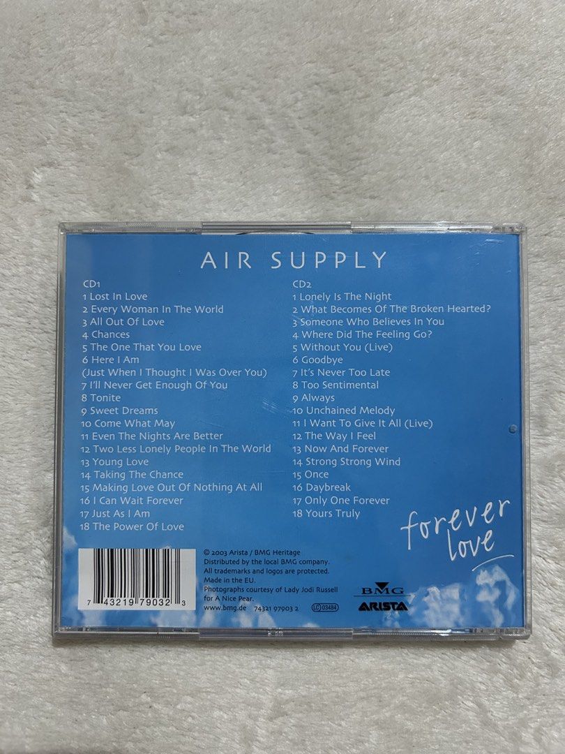 AIR SUPPLY (Category: CDs & DVDs) located in Baguio. Submitted by previouslymine.10 (Listing ID 1470668237, Image 2). Description: MOP via gcash Location: Baguio City.