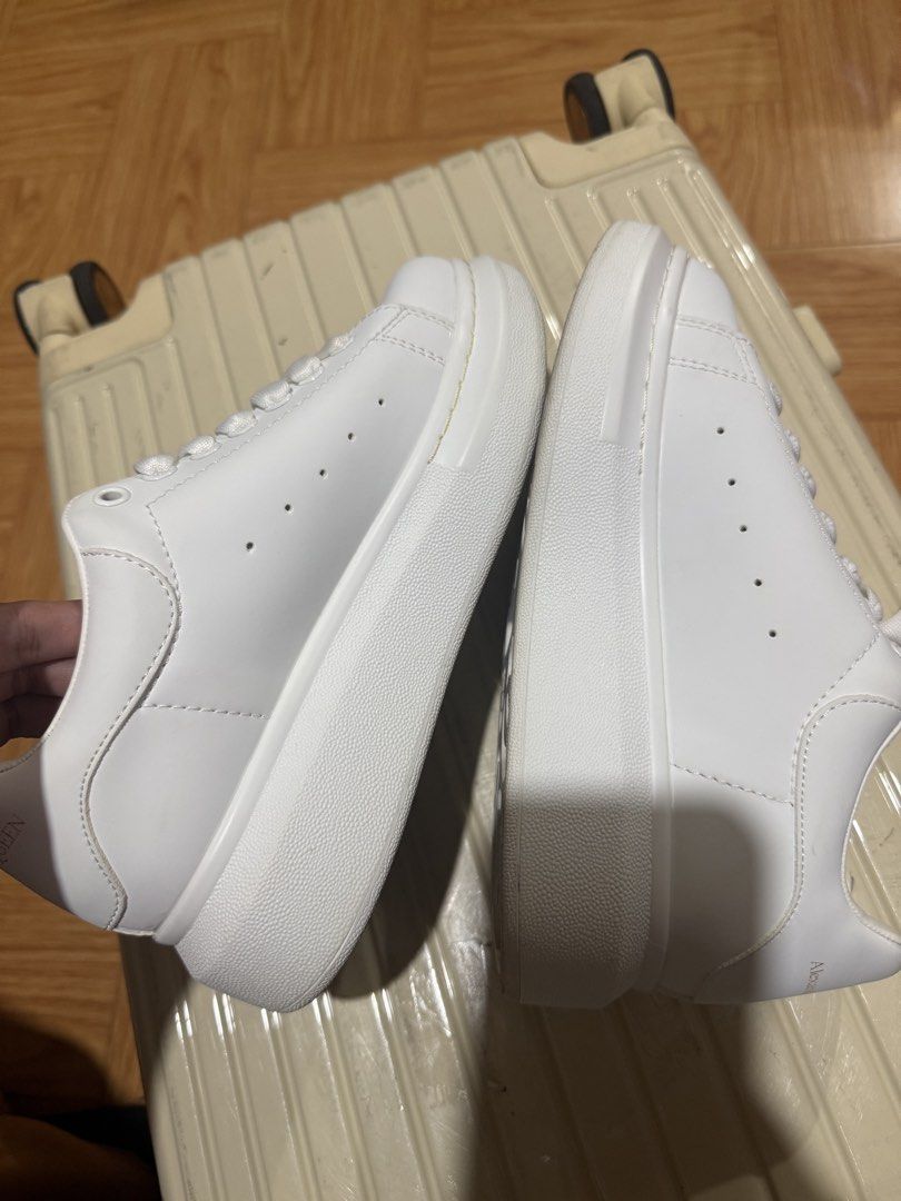 Alexander McQueen White Oversized Sneakers (Category: Sneakers & Footwear) located in Manila. Submitted by karenski413 (Listing ID 1470668599, Image 2). Description: Alexander McQueen White Sneakers 🤍 Selling my Alexander McQueen white sneakers! ✨ Condition: Like new — used once only ✨ Style number: 553770 ✨ Size: 37 D ✨ Color: White ✨ Inclusions: Authentication card ✨ Original box: Not included (no box) The shoes are still in excellent conditio